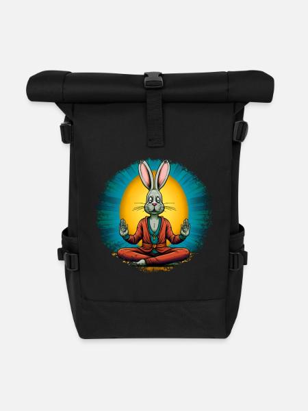 Yoga du lapin de Pâques - Sac à dos roll top - noir