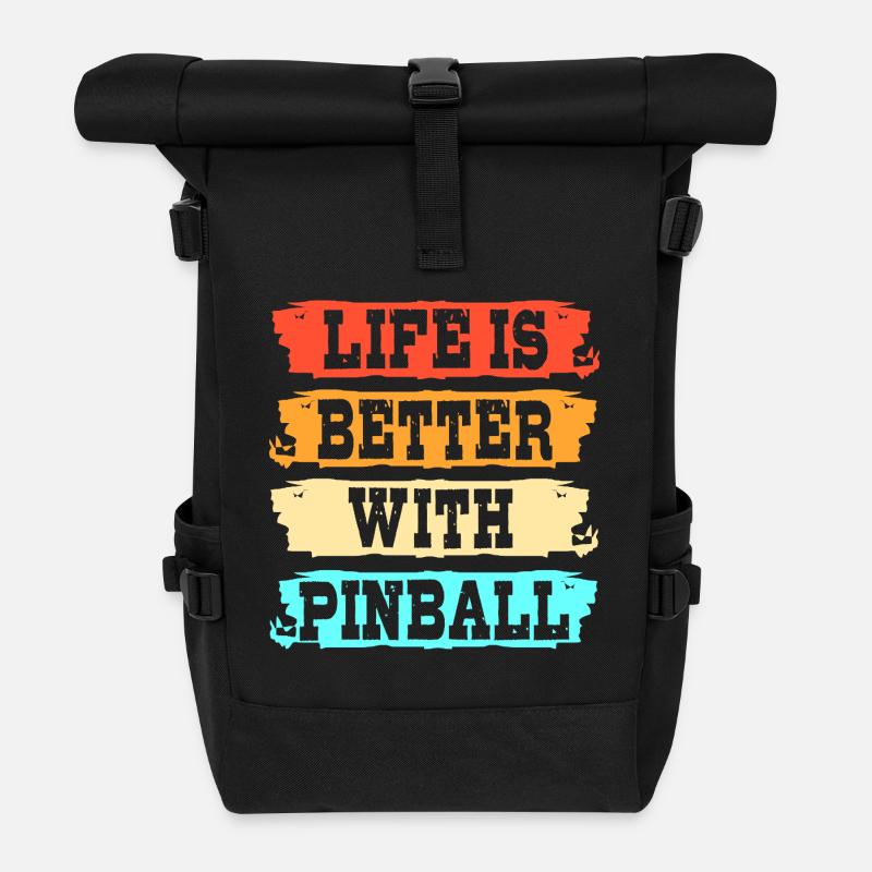 Pinball Flipper - Rolltop Rucksack - Schwarz