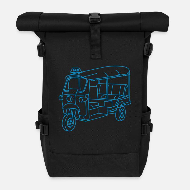 Tuk-tuk or autorickshaw - Roll Top Backpack - black