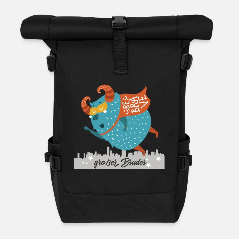 großer Bruder Monster - Rolltop Rucksack - Schwarz