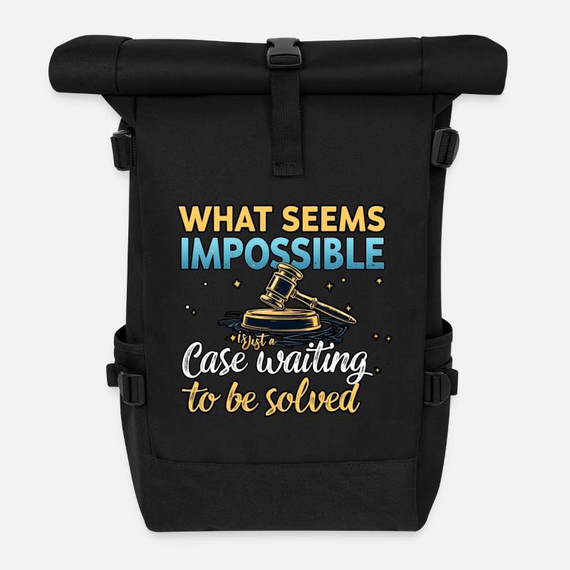 Inspiring design for lawyers! Gift Idea - Roll Top Backpack - black