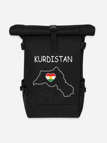 Kurdistan Flag Bakur Bashur Rojava Rojhlt Newroz - Roll Top Backpack - black