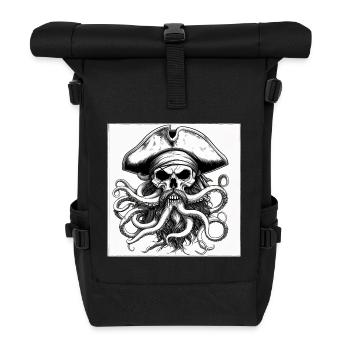 Crâne pirate et pieuvres encre - Sac à dos roll top - noir - Devant