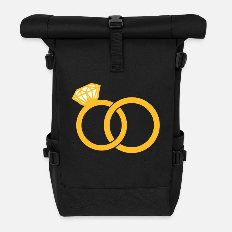 wedding rings - Rolltop Rucksack - Schwarz