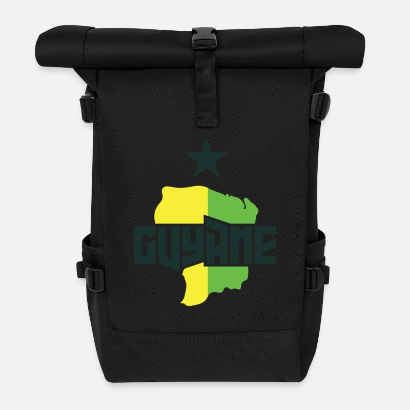 Guyane Logo - Sac à dos roll top - noir