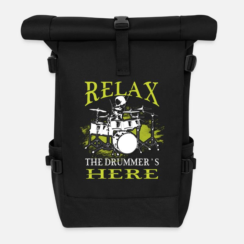 Relax, the drummer's here - Roll Top Backpack - black