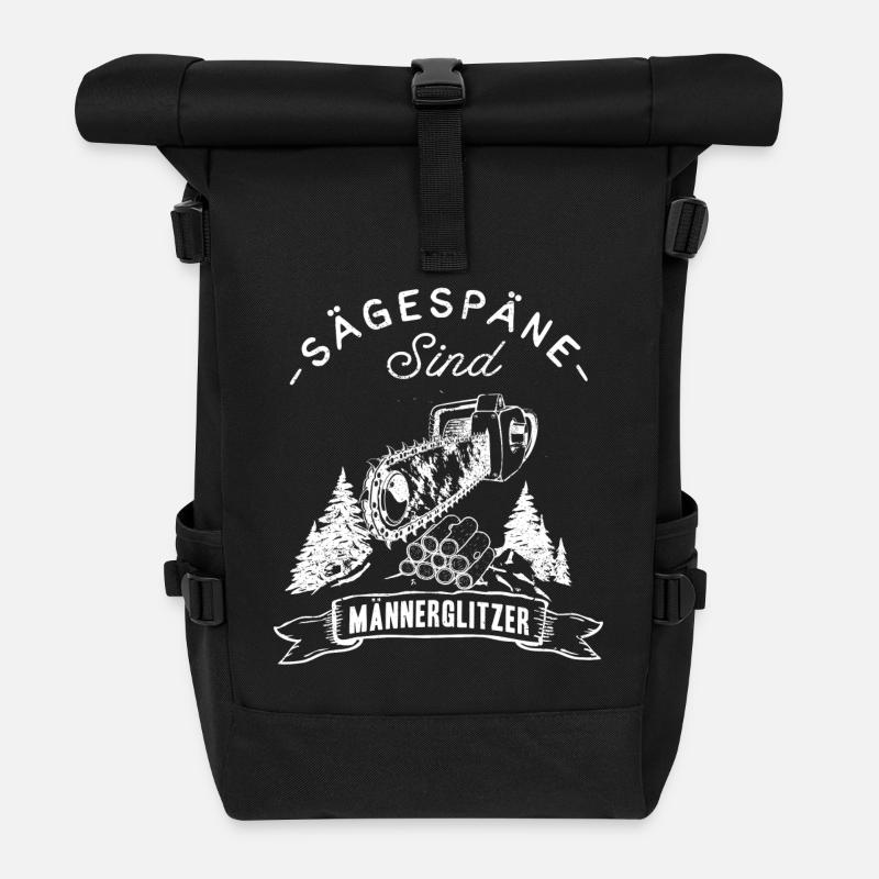 Männerglitzer - Rolltop Rucksack - Schwarz