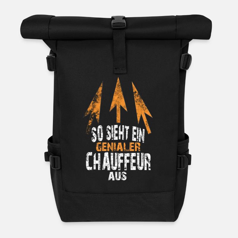 genialer Chauffeur - Rolltop Rucksack - Schwarz