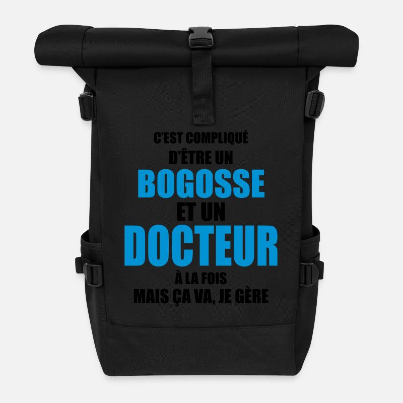 c'est compliqué d'être un bogosse et docteur - Sac à dos roll top - noir