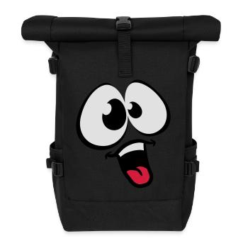 Funny Comic Face - Roll Top Backpack - black - Front