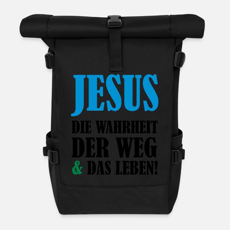 jesus_02 - Rolltop Rucksack - Schwarz
