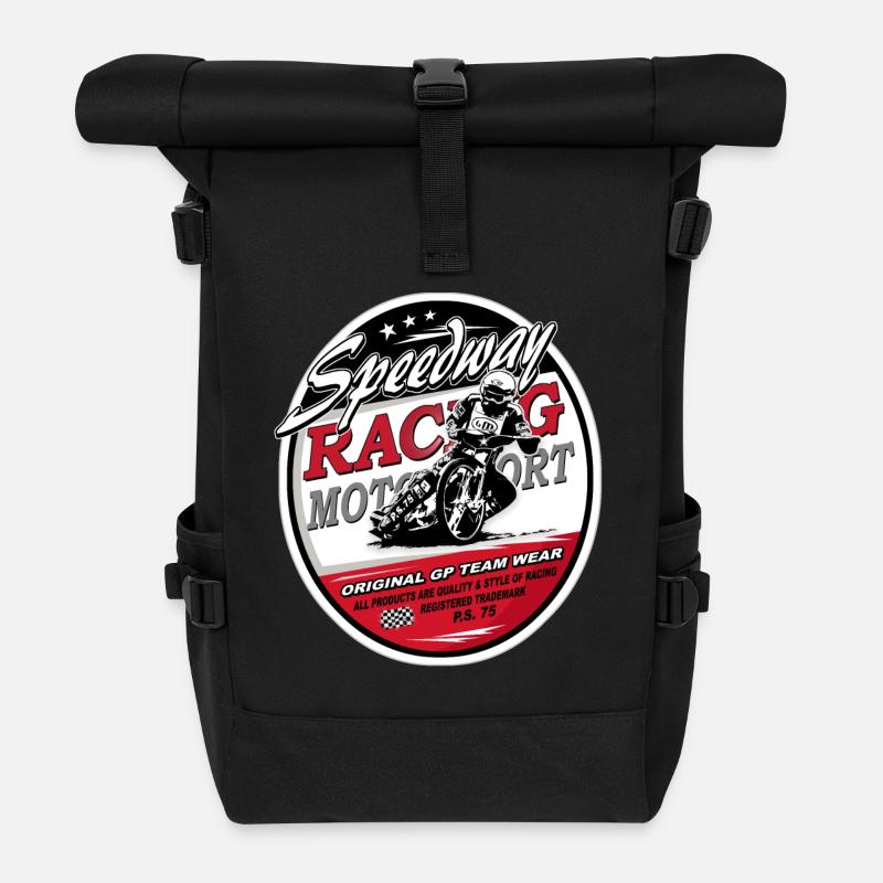 Speedway Racing_AAA - Rolltop Rucksack - Schwarz
