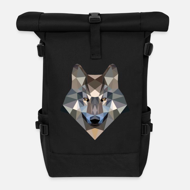 wolf - Rolltop Rucksack - Schwarz