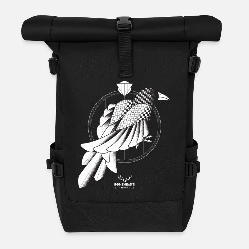 Le Corbeau - Sac à dos roll top - noir