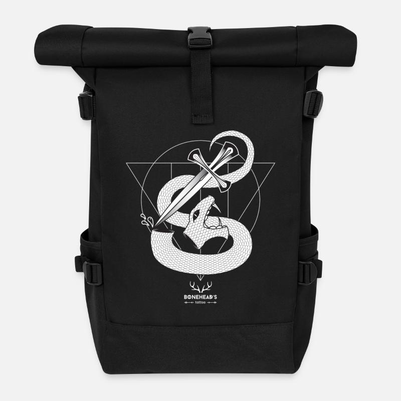 TÊTE DE SERPENT - Sac à dos roll top - noir