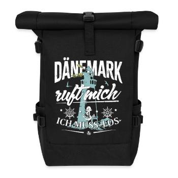 Dänemark ruft mich - Ich muss los - Rolltop Rucksack - Schwarz - Vorne