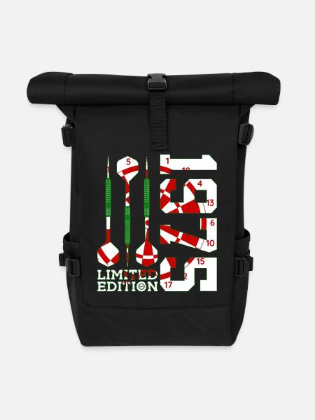 51. GEBURTSTAG DARTS LIMITED EDITION 1975 - Rolltop Rucksack - Schwarz