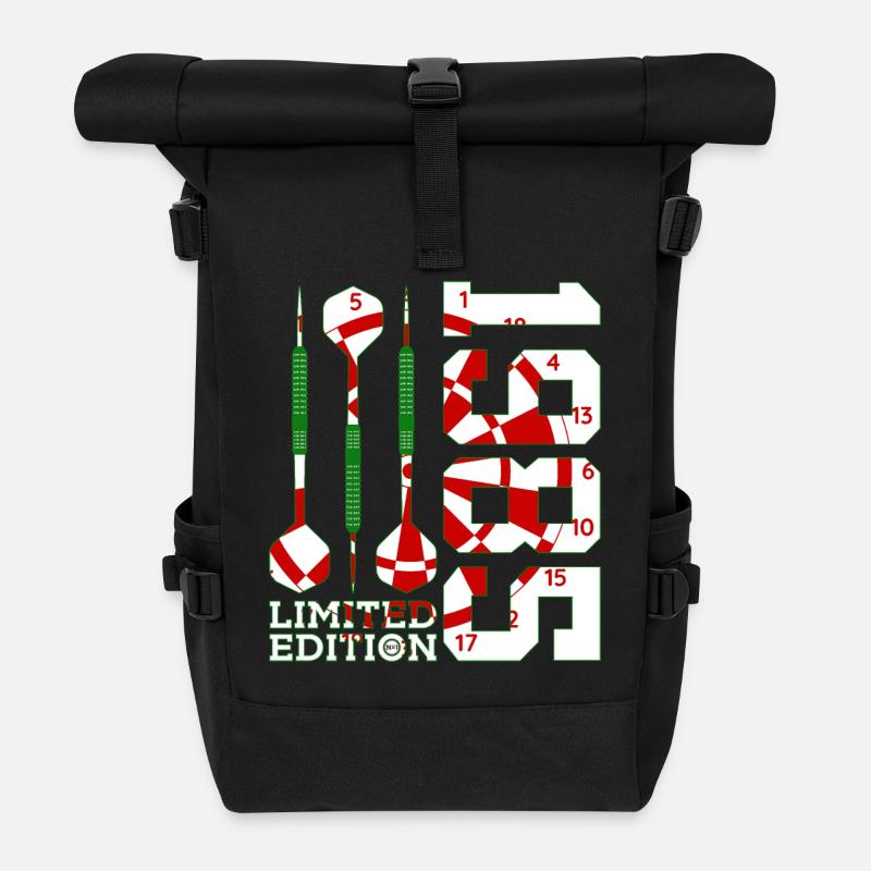 41. GEBURTSTAG DARTS LIMITED EDITION 1985 - Rolltop Rucksack - Schwarz