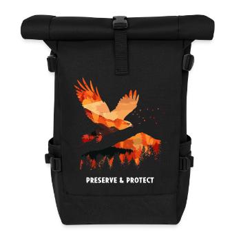 Preserrve & Protect Red Milan Bird of Prey - Roll Top Backpack - black - Front