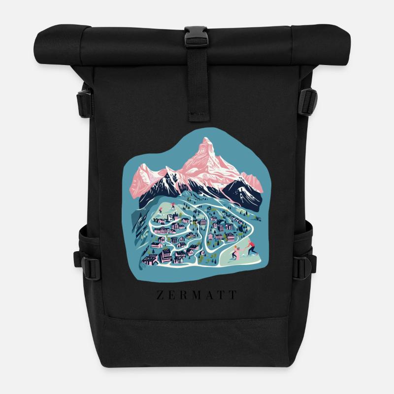 Zermatt - Roll Top Backpack - black