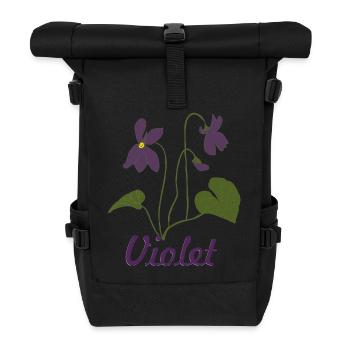 veilchen violet - Rolltop Rucksack - Schwarz - Vorne
