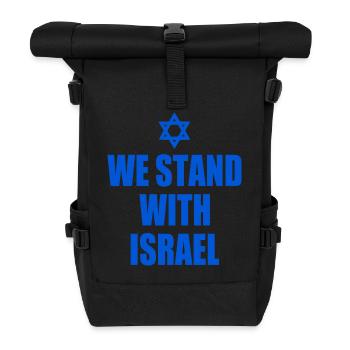 We stand with israel - Roll Top Backpack - black - Front