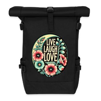 Lebe Lachen, Liebe - Rolltop Rucksack - Schwarz - Vorne