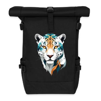 Leopard Vector Art Vibrant Colors Illustration - Roll Top Backpack - black - Front