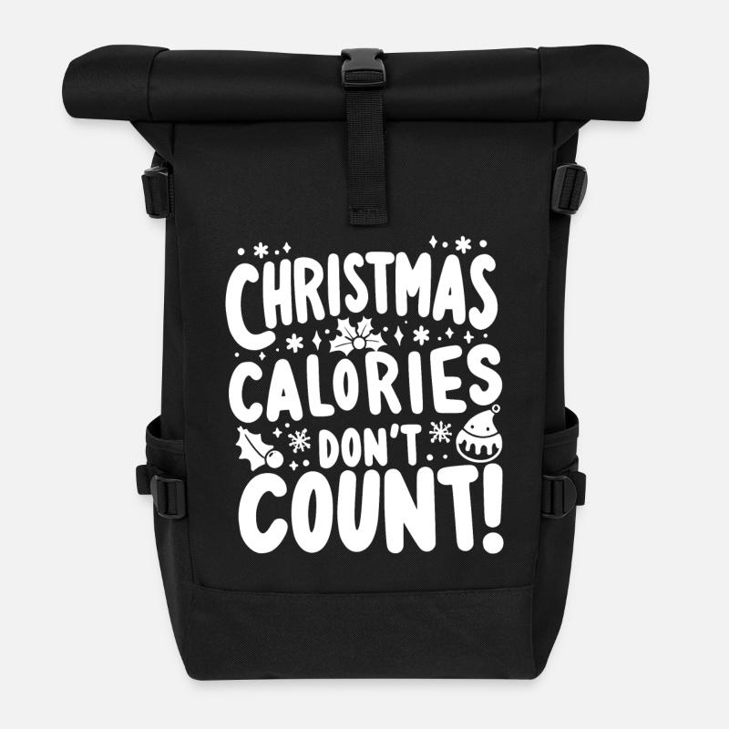Weihnachtskalorien zählen nicht - Rolltop Rucksack - Schwarz