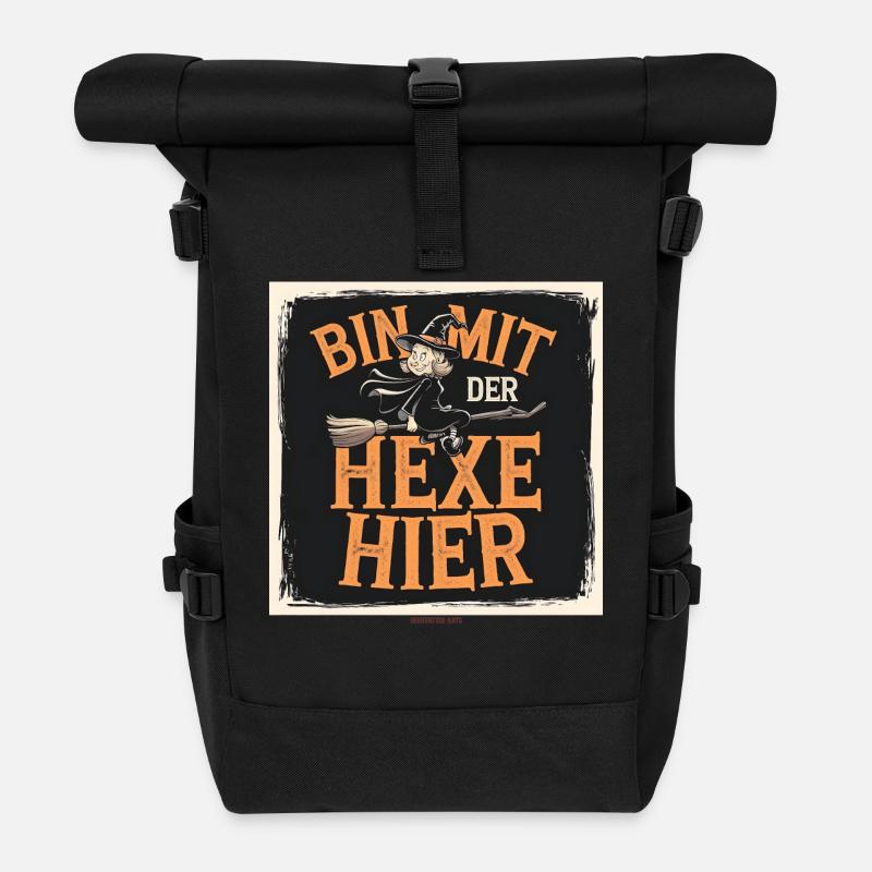 Bin mit der hexe hier - Rolltop Rucksack - Schwarz