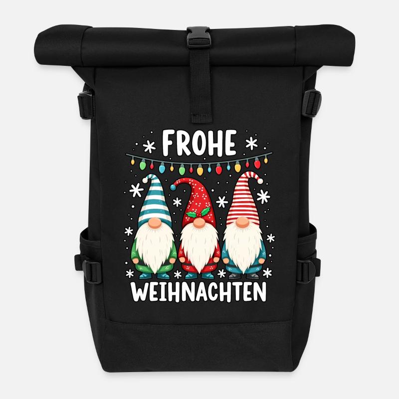 Frohe Weihnachten liebe Wichtel Xmas - Rolltop Rucksack - Schwarz