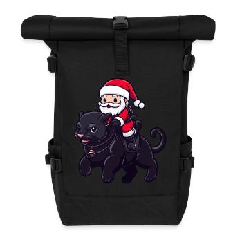 Panthère Père Noël dessin animé - Sac à dos roll top - noir - Devant