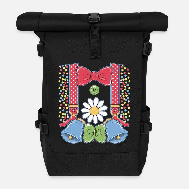 Faschingskostüm Damen Männer Clown Karneval - Rolltop Rucksack - Schwarz