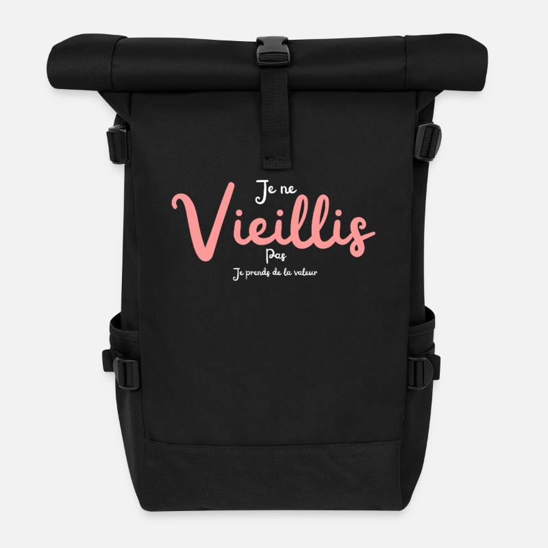 Vieillir Humour à porter - Sac à dos roll top - noir