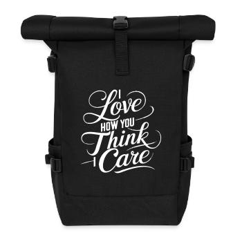 Sarcastic Slogan Design – Ironic Humor - Roll Top Backpack - black - Front