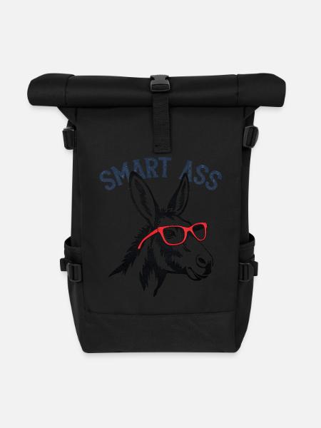 Smart Ass - Roll Top Backpack - black