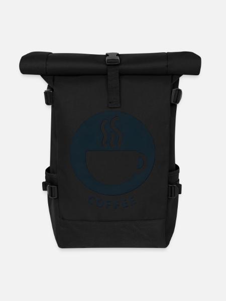 Kaffee Morgen Frühstück - Rolltop Rucksack - Schwarz