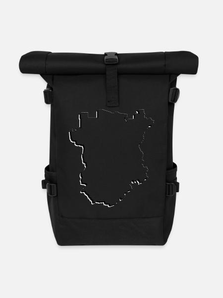 (RU) Tschetschenien Landkarte als Umriss - Rolltop Rucksack - Schwarz