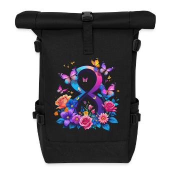 Women's Day 8 March Together for Strength & Freedom - Roll Top Backpack - black - Front