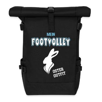 Footvolley Oster Outfit Footvolleyspieler Ostern - Rolltop Rucksack - Schwarz - Vorne