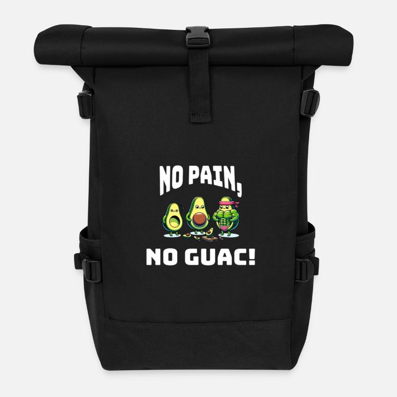 No Pain No Guac - Rolltop Rucksack - Schwarz