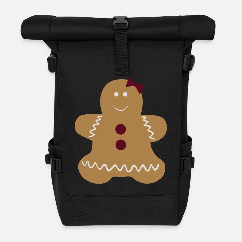 Platzchen Frau - Rolltop Rucksack - Schwarz