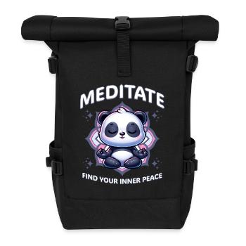 Méditer Panda Trouvez votre paix intérieure - Sac à dos roll top - noir - Devant