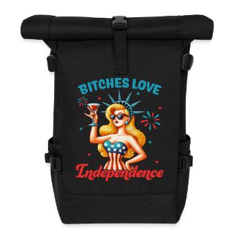Bitches love independence - Roll Top Backpack - black - Front