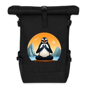 Penguin Yogi - Roll Top Backpack - black - Front