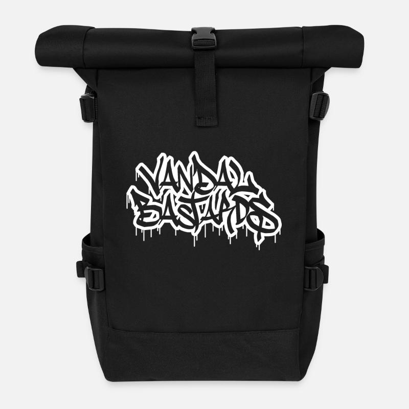 Vandal Bastards WHITE - Roll Top Backpack - black