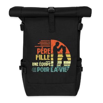 Père et fille une equipe pour la vie - Sac à dos roll top - noir - Devant