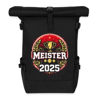 Tennis Meister 2025 Shirt - Rolltop Rucksack - Schwarz - Vorne