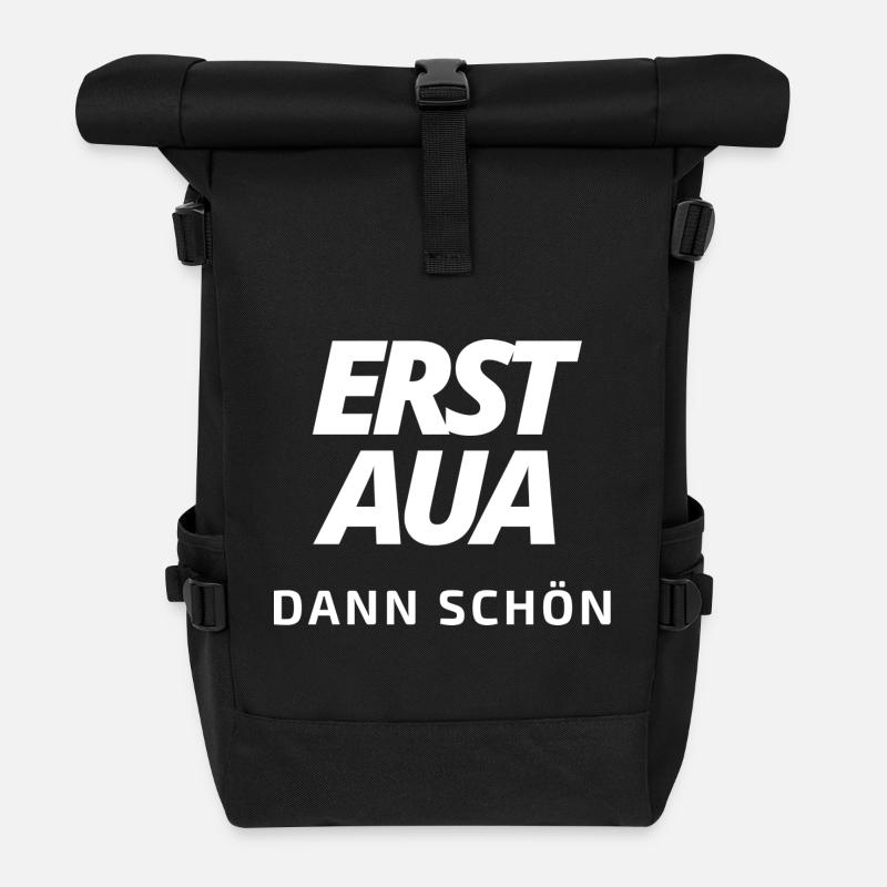 erst aua dann schön 5.0 weiß - Rolltop Rucksack - Schwarz