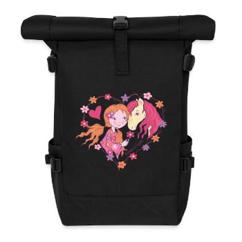 Fille de cheval - Sac à dos roll top - noir - Devant